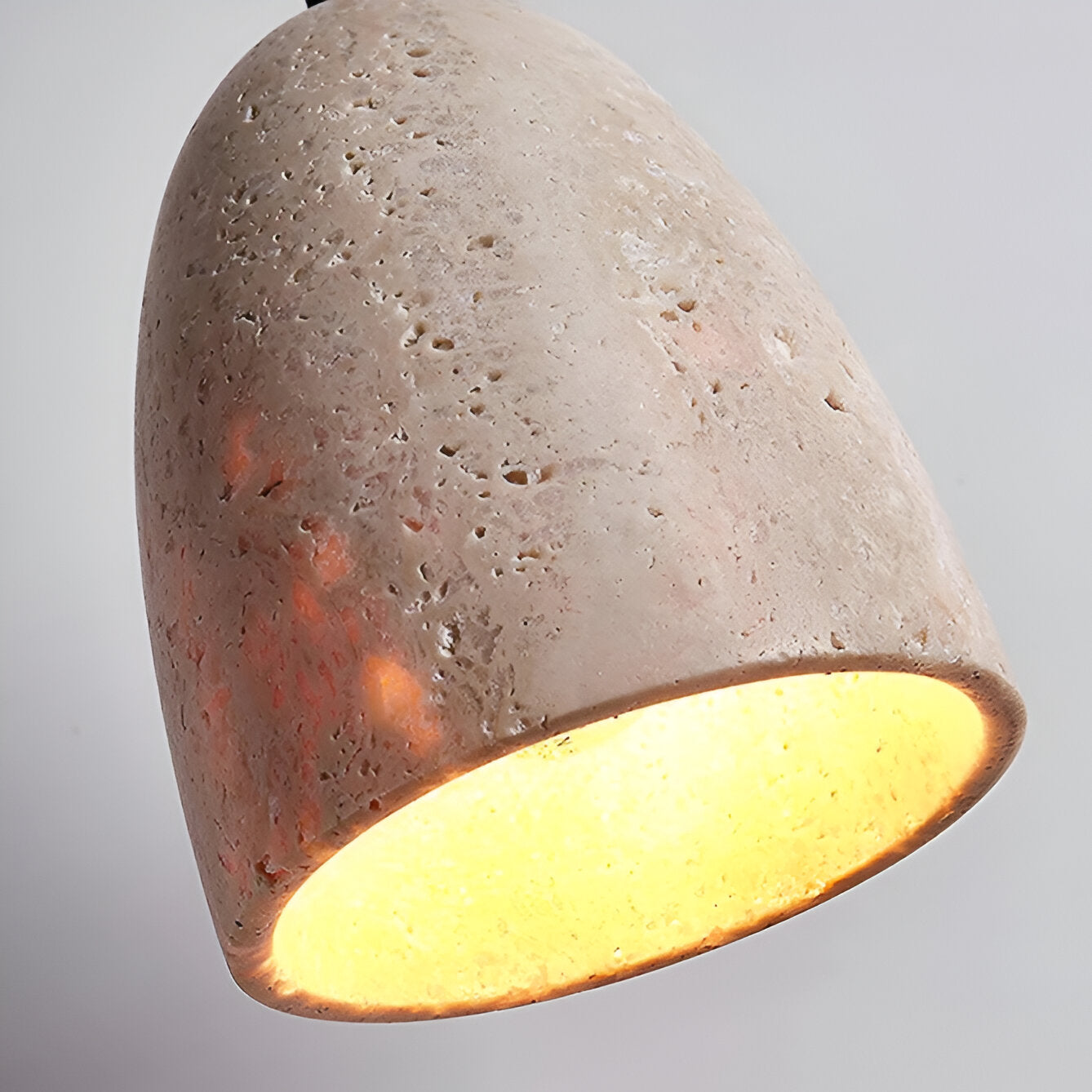 Pendant Light Yellow Travertine Retro Bell Design | Vinoro