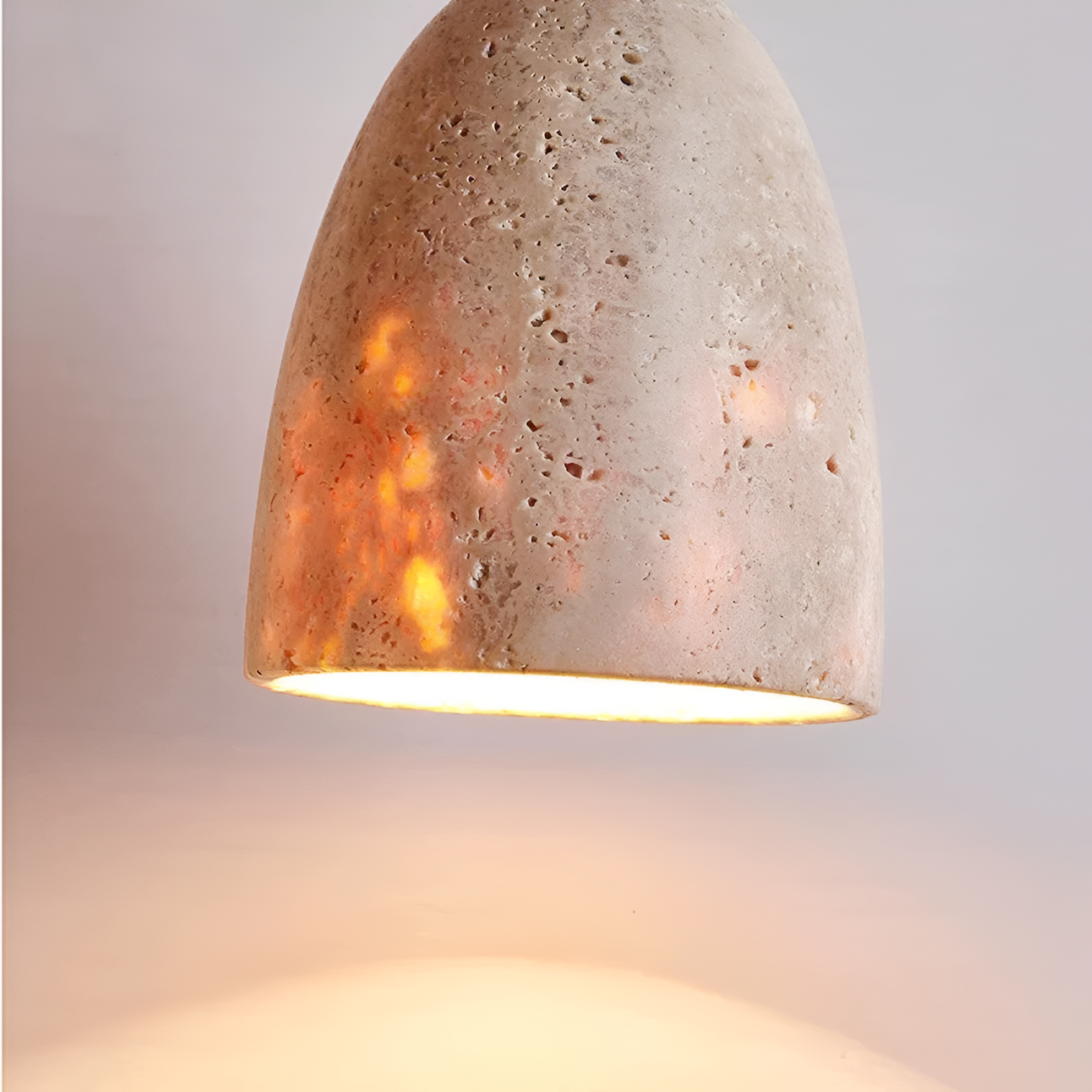 Pendant Light Yellow Travertine Retro Bell Design | Vinoro