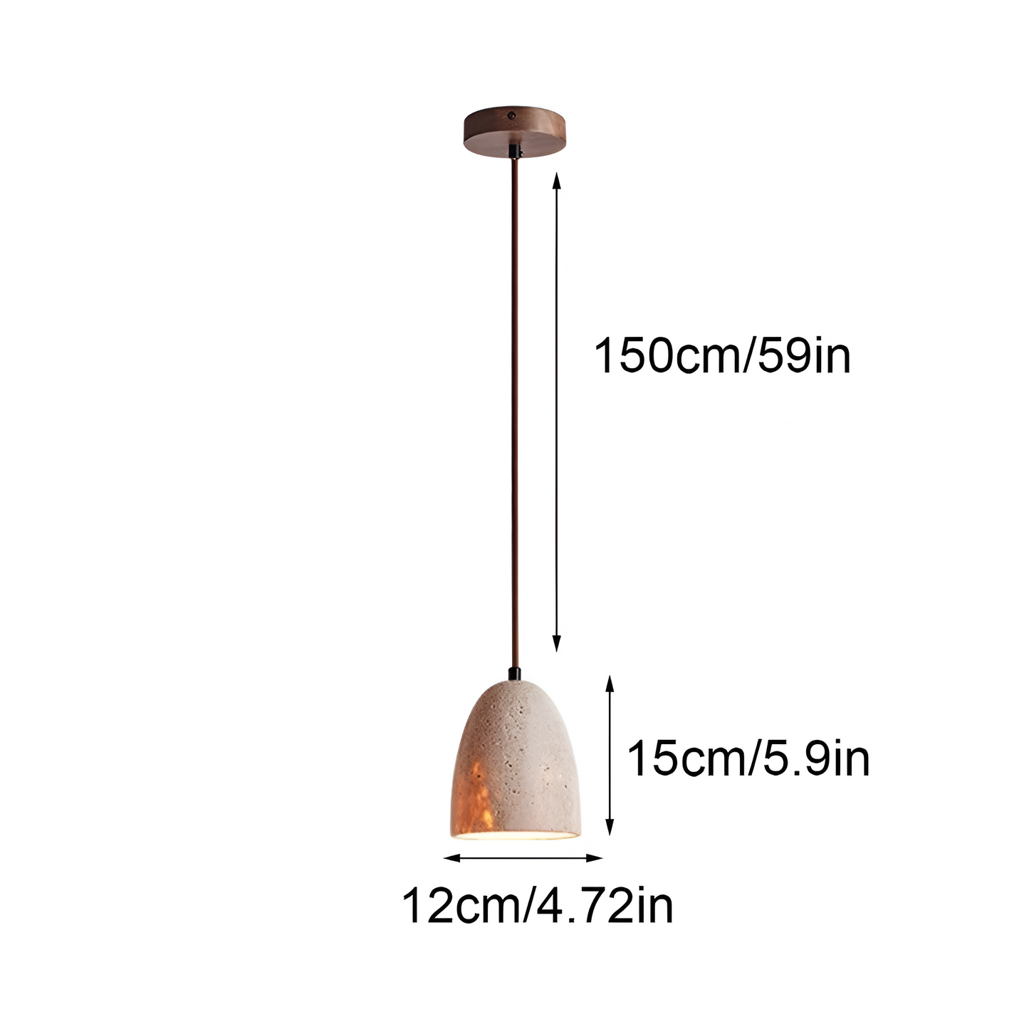 Pendant Light Yellow Travertine Retro Bell Design | Vinoro