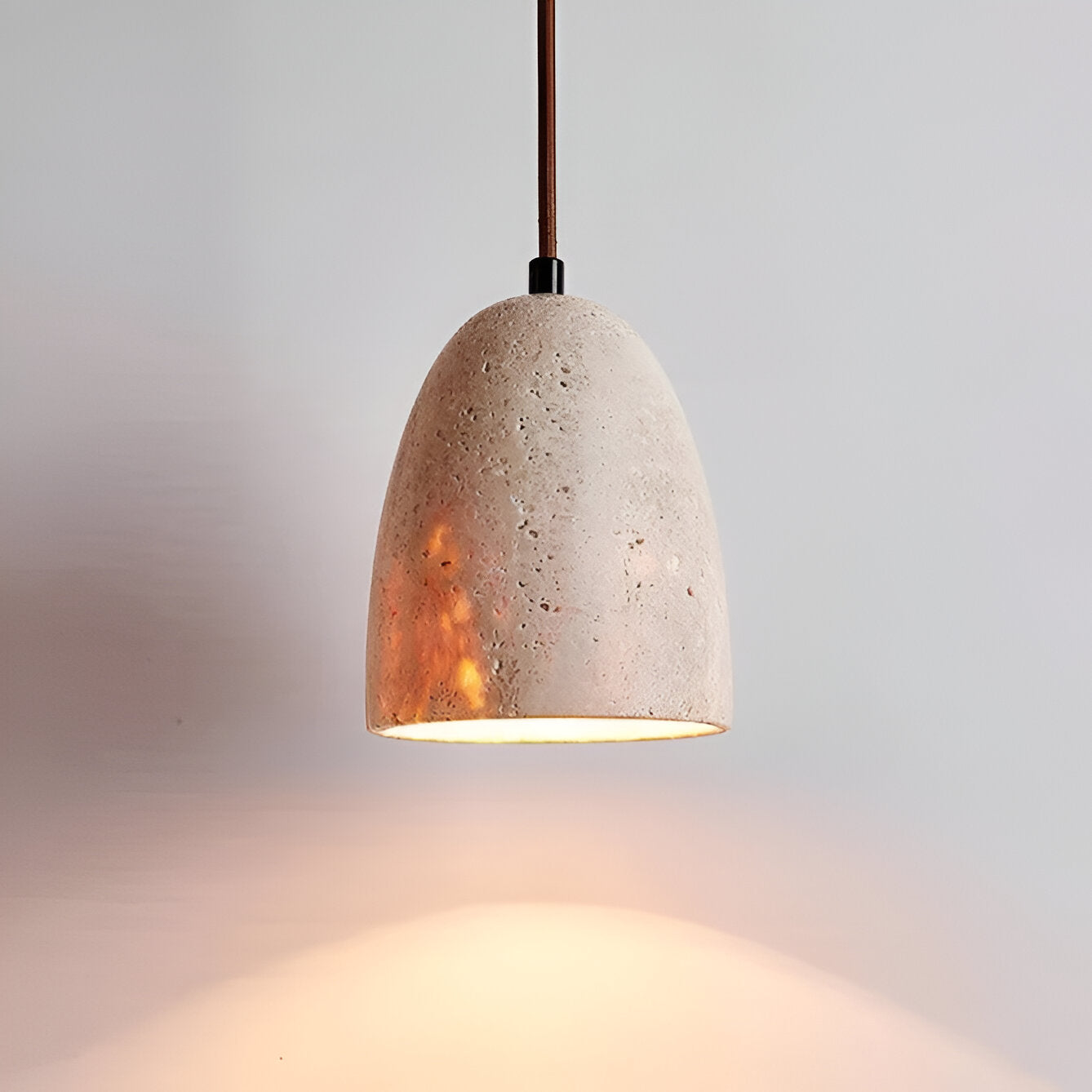 Pendant Light Yellow Travertine Retro Bell Design | Vinoro