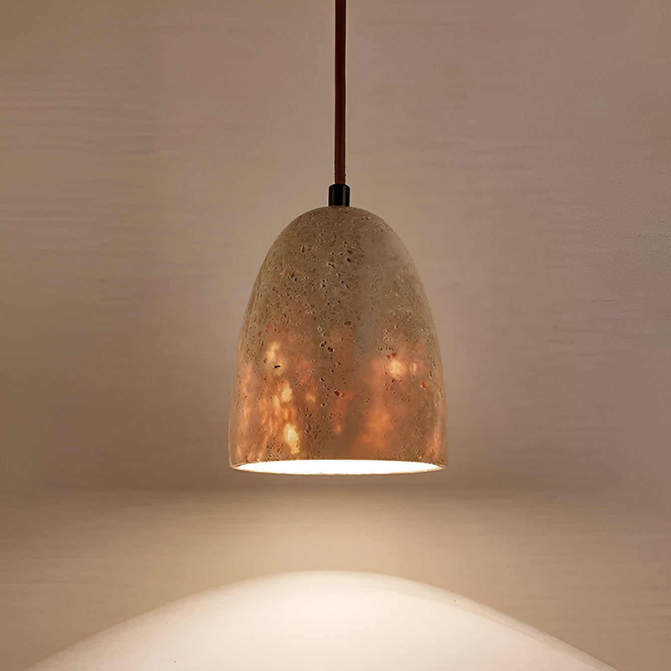 Pendant Light Yellow Travertine Retro Bell Design | Vinoro