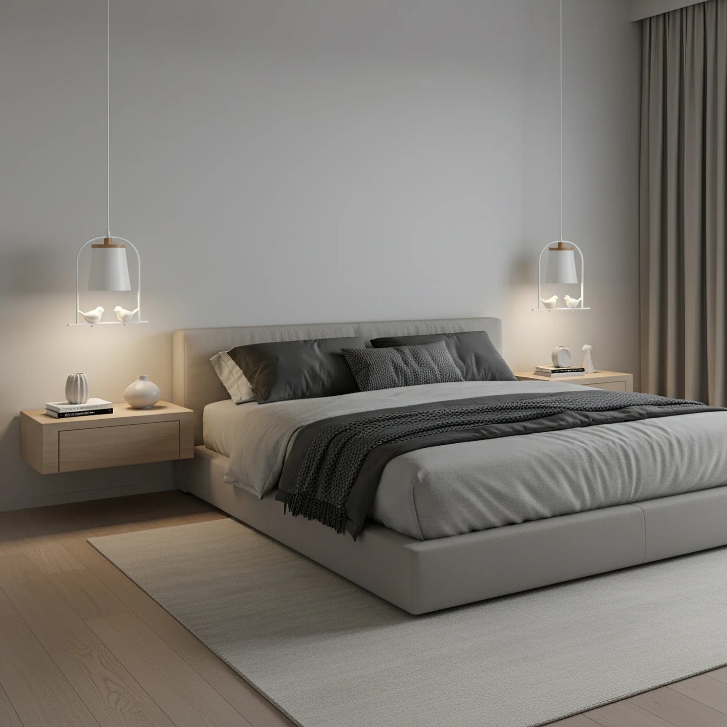 Pendant Light with Bird Details Scandinavian Interior | Arandis