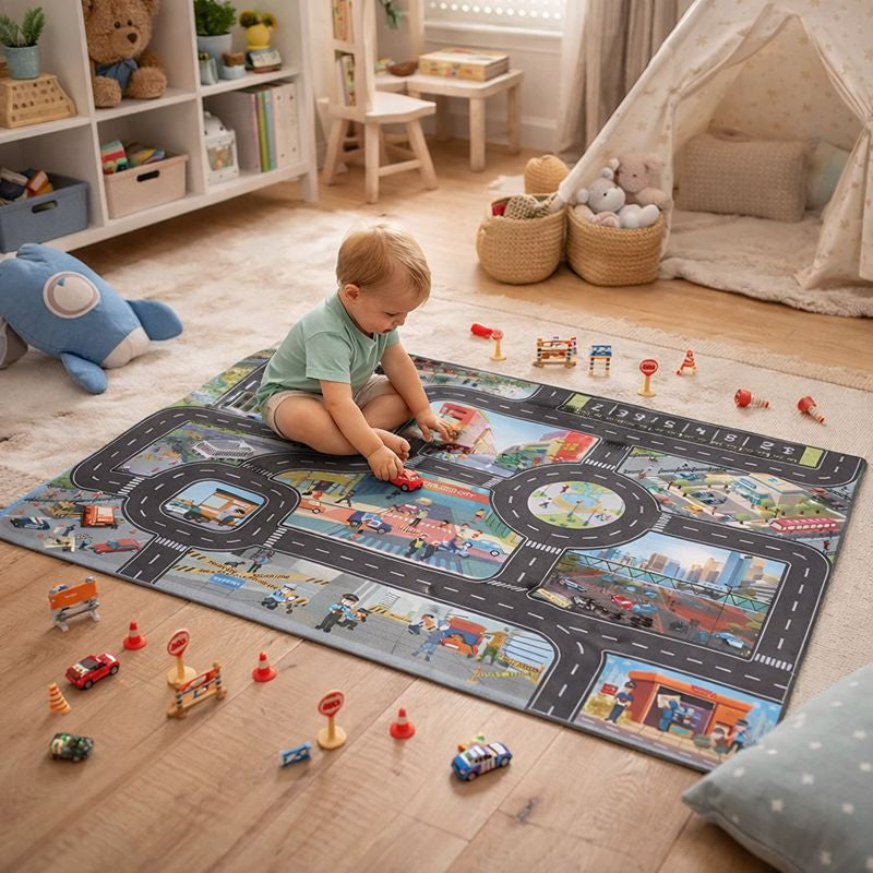 Play Mat City Road Traffic Map Educational Carpet | Trafino