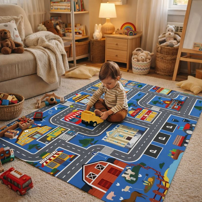 Play Mat Traffic City Road Play Rug Kids Room | Roadivo