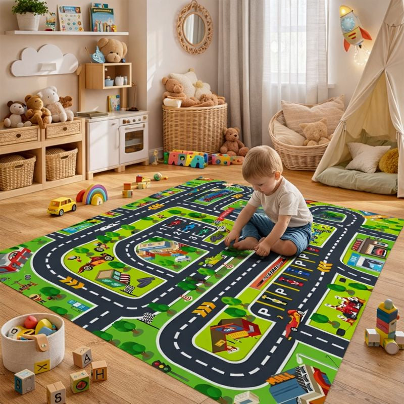Play Mat Traffic Road Rug Kids Playroom City Design | Ravino