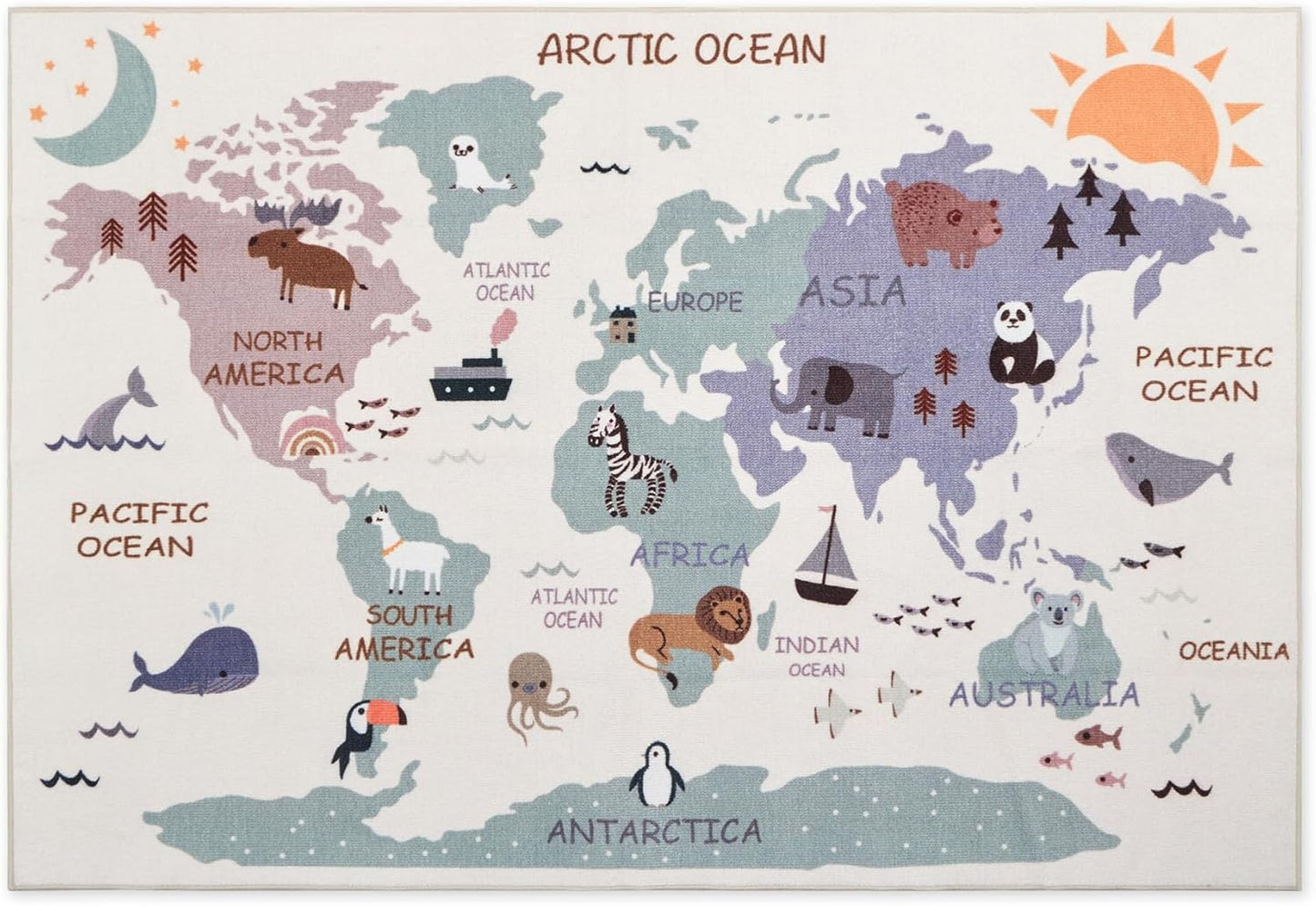 Play Mat World Map Rug for Learning Geography | Ocevia