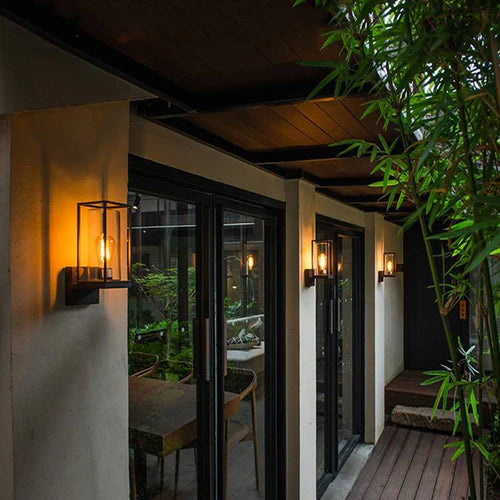 Rectangular Metal Glass Wall Light Outdoor | Silvaro