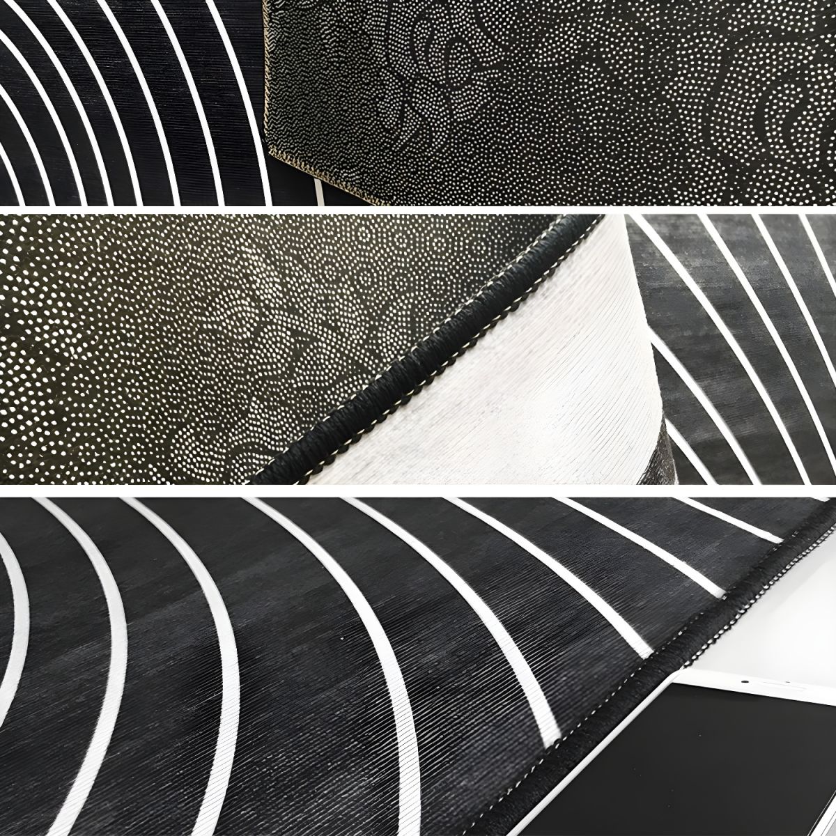 Rug Round with Geometric Design Modern Glam | Luvira