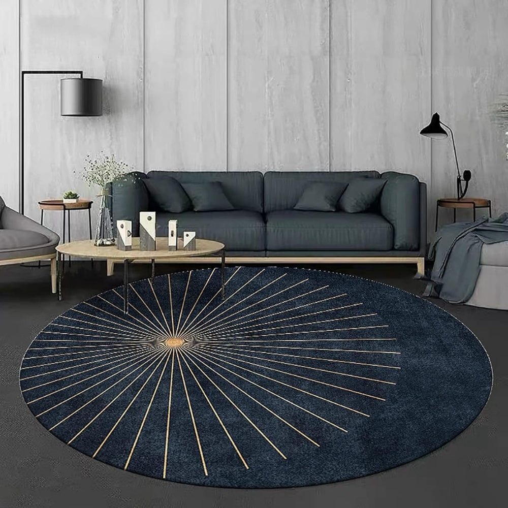Rug Round with Radiating Lines Modern Glam | Lomira