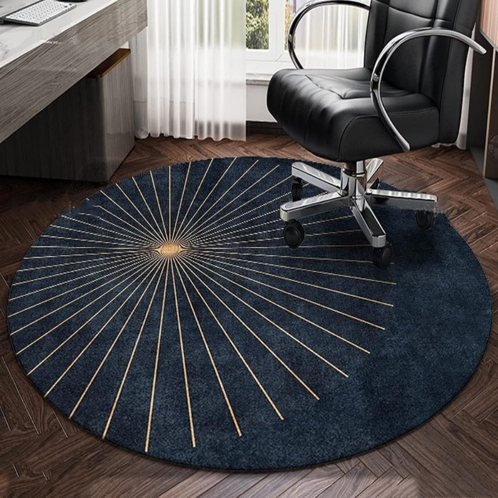 Rug Round with Radiating Lines Modern Glam | Lomira
