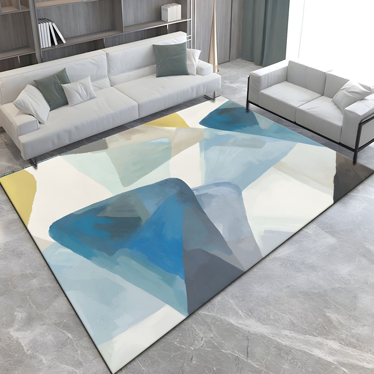 Rug with Anti-Slip Backing Modern Abstract Style | Zeytra