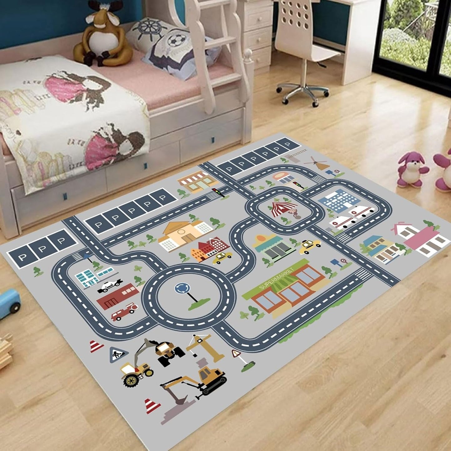 Rug with Educational Road Pattern Kids Play Mat | Montera
