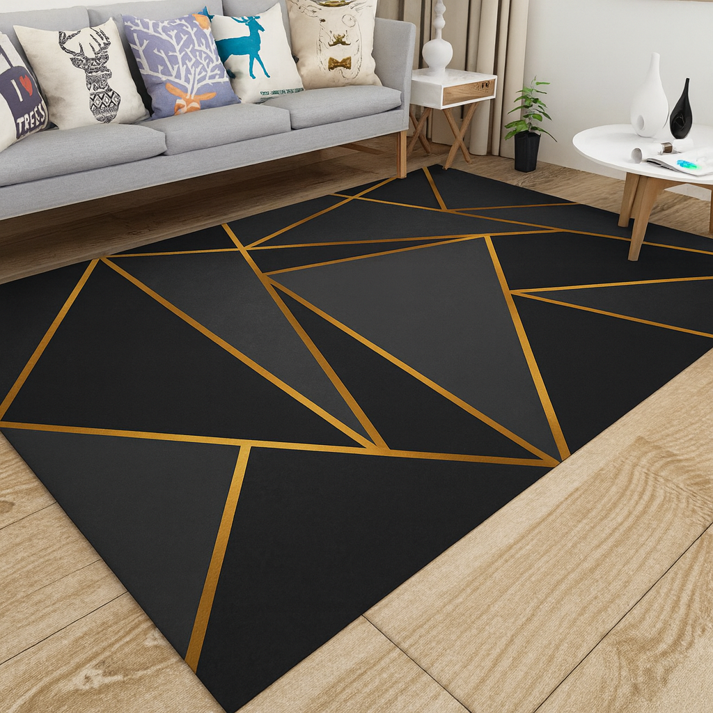Rug with Geometric Pattern Modern Living Room | Veynor