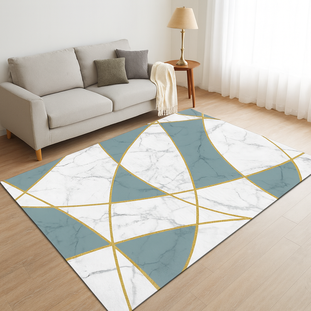 Rug with Polyester Abstract Modern Design | Feliora