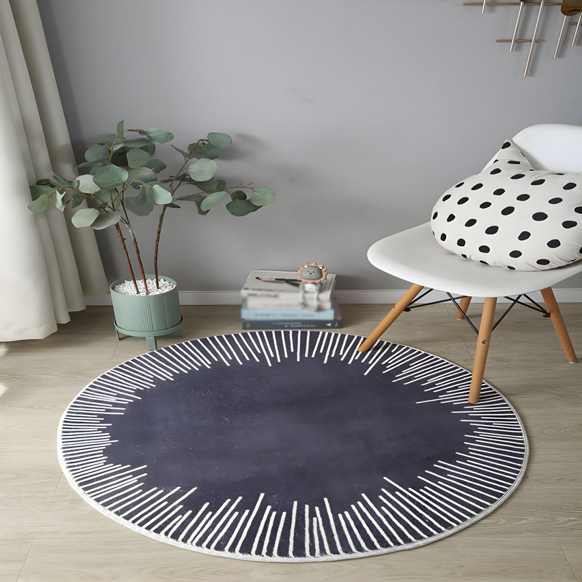 Rug with Polyester Anti-Slip Modern Geometric | Moriva