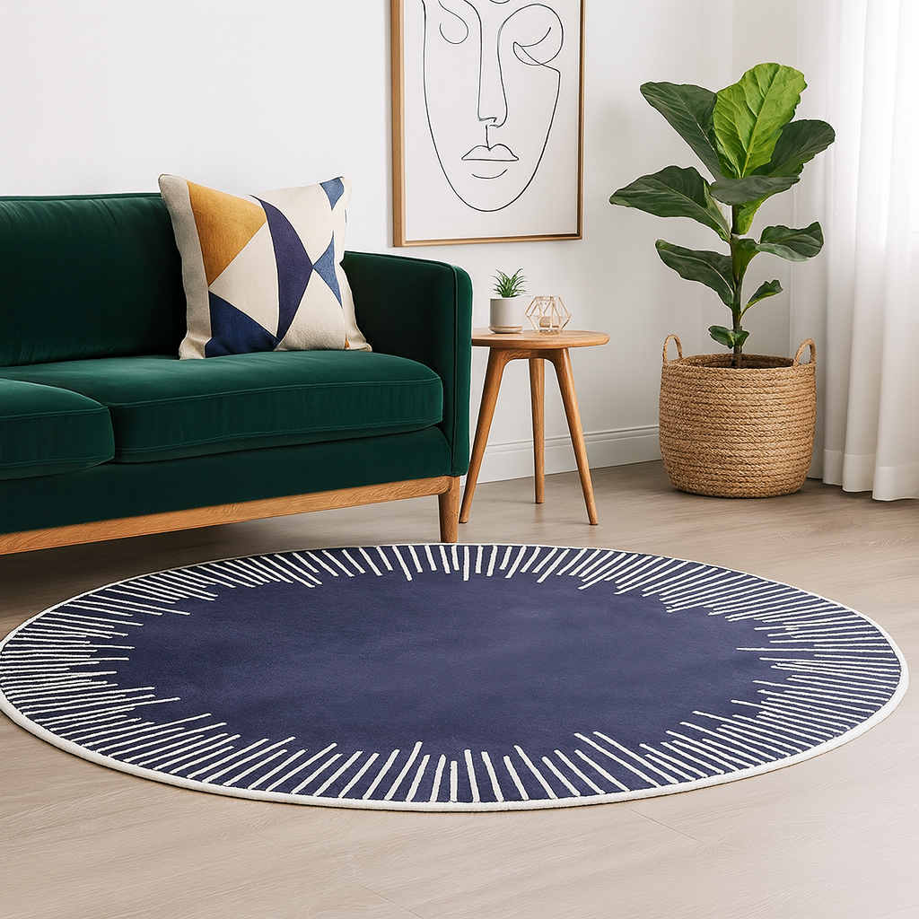 Rug with Polyester Anti-Slip Modern Geometric | Moriva