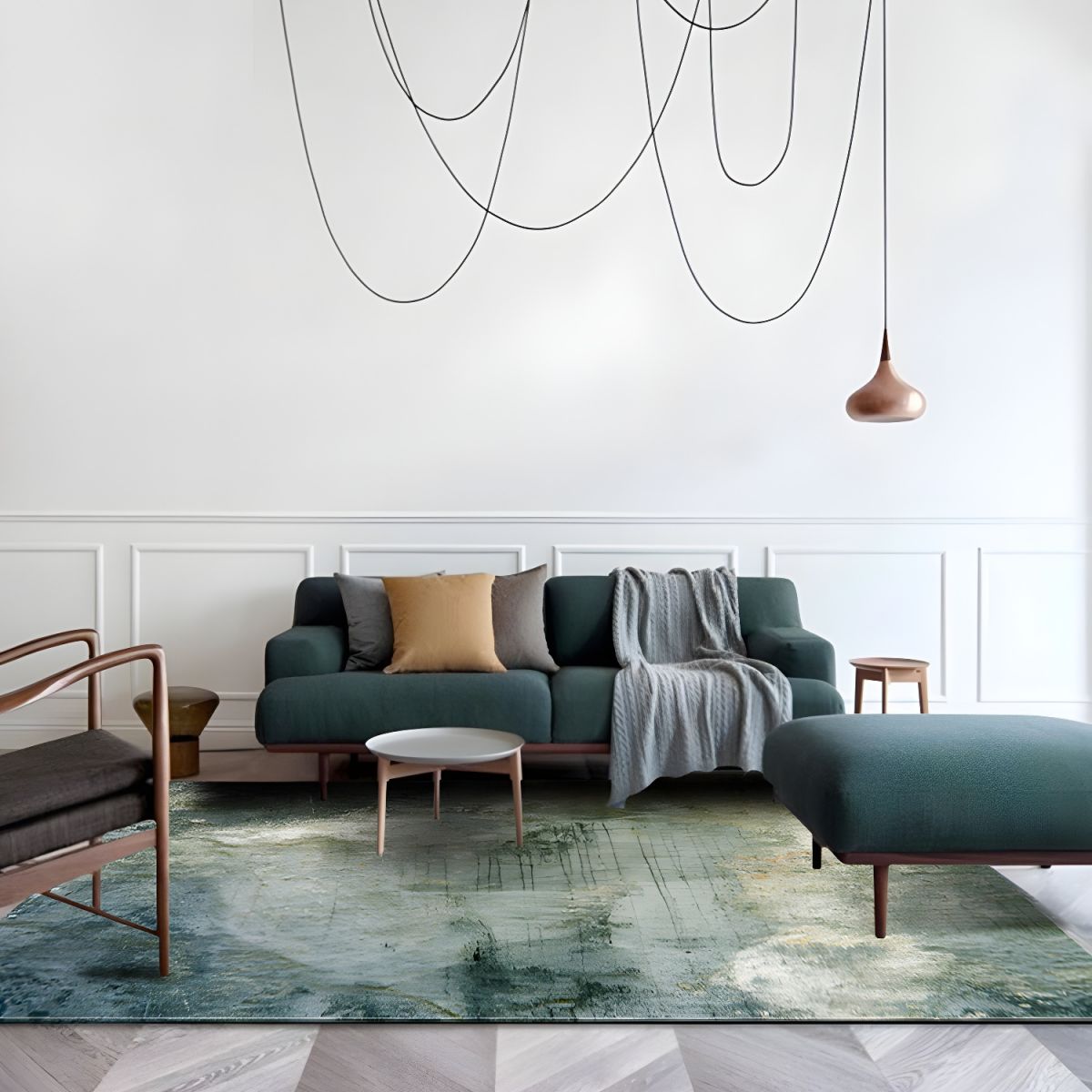 Rug with Washable Polyester Industrial Style | Zenvor