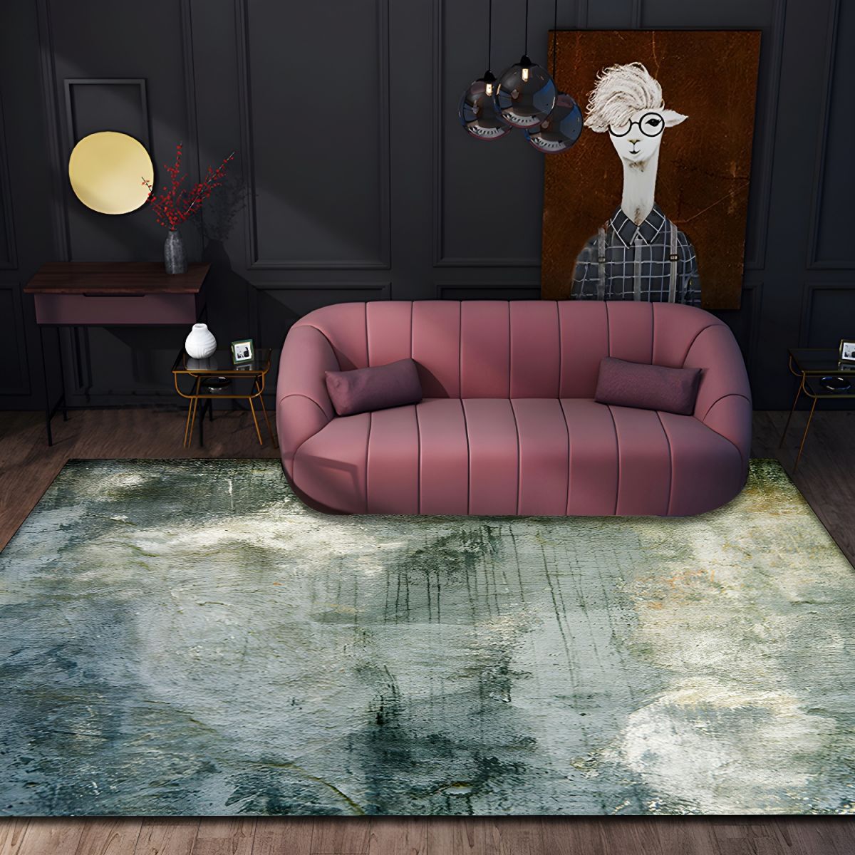 Rug with Washable Polyester Industrial Style | Zenvor
