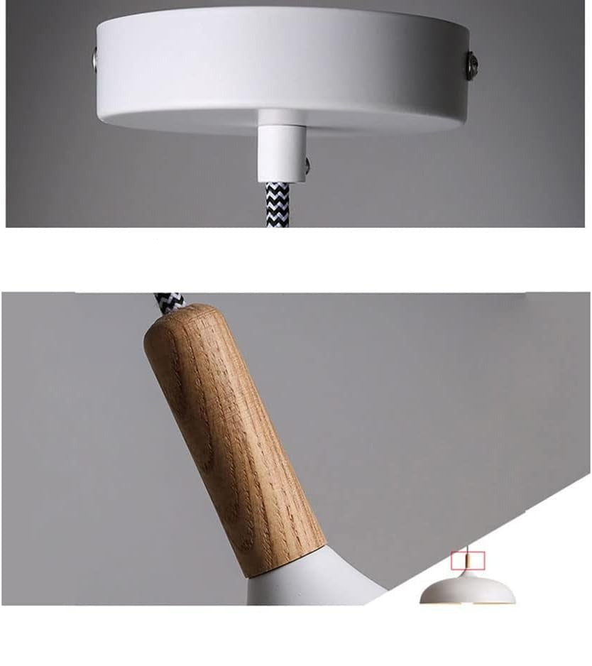 Scandinavian Pendant Light Oak Metal Minimalist Design | Eronis