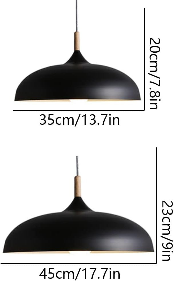 Scandinavian Pendant Light Oak Metal Minimalist Design | Eronis