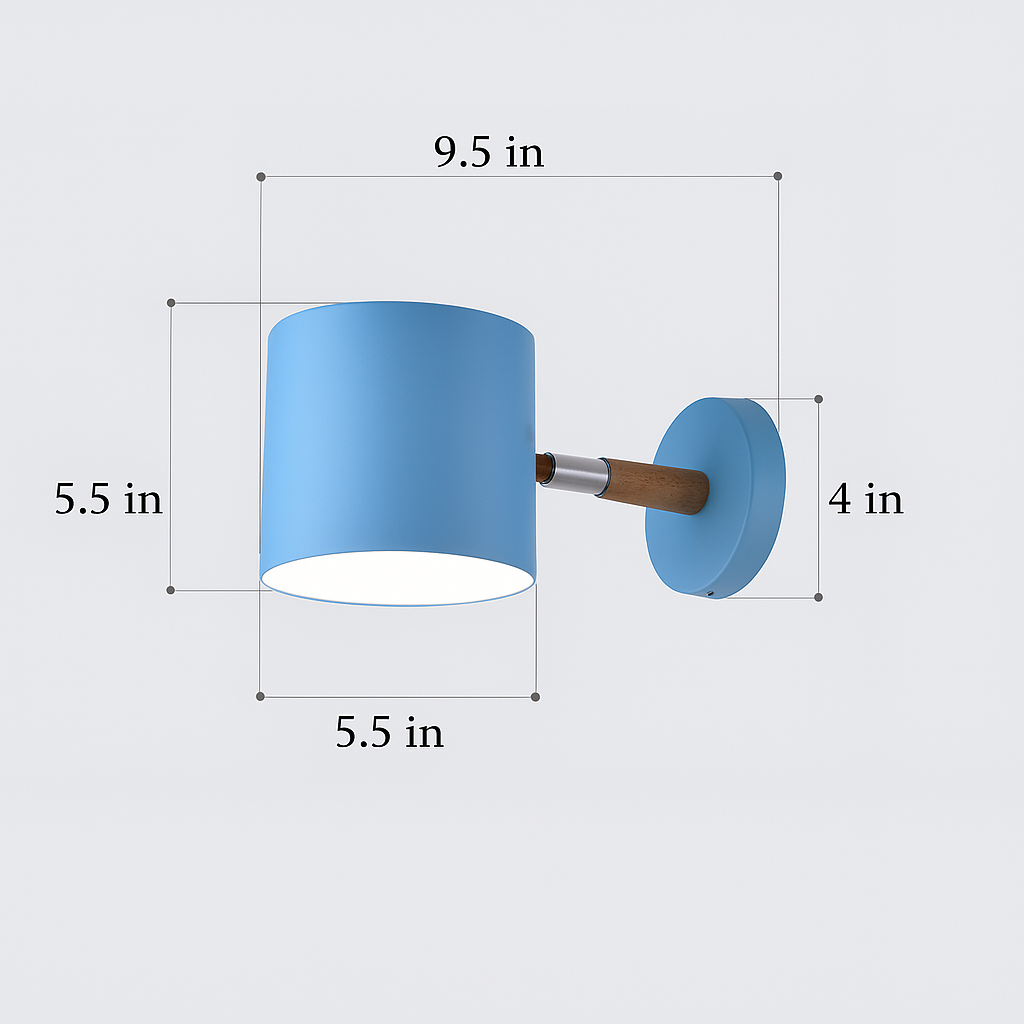 Scandinavian Wall Light Adjustable 90° Wood Metal | Olvaro