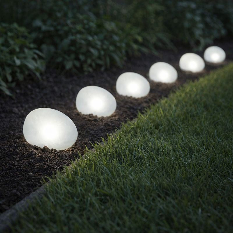 Solar Frosted Globe Ground Light Outdoor | Toldan