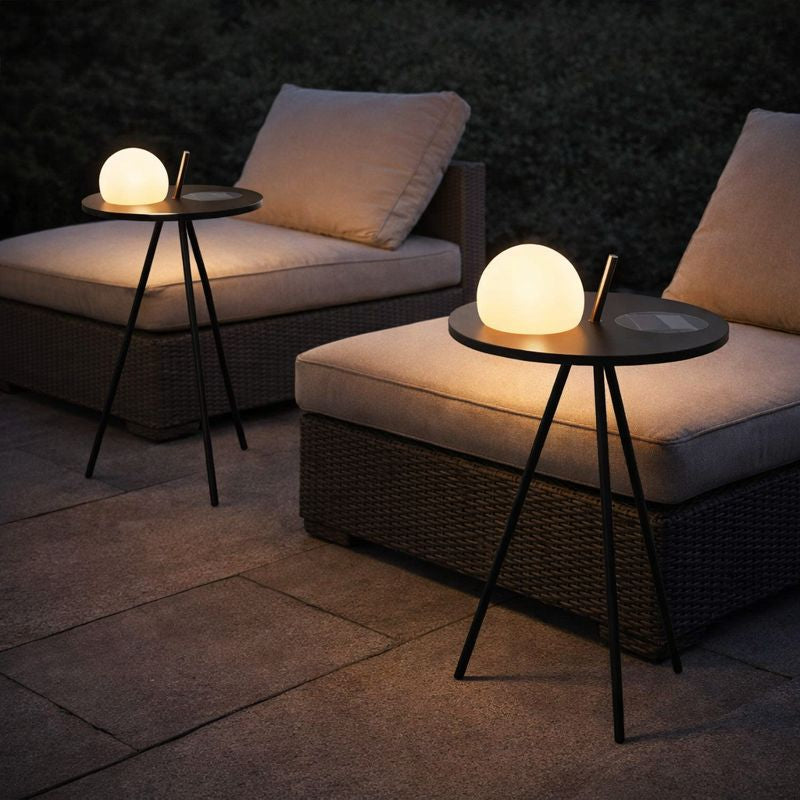 Solar Outdoor Side Table Lamp Tripod Design | Solario