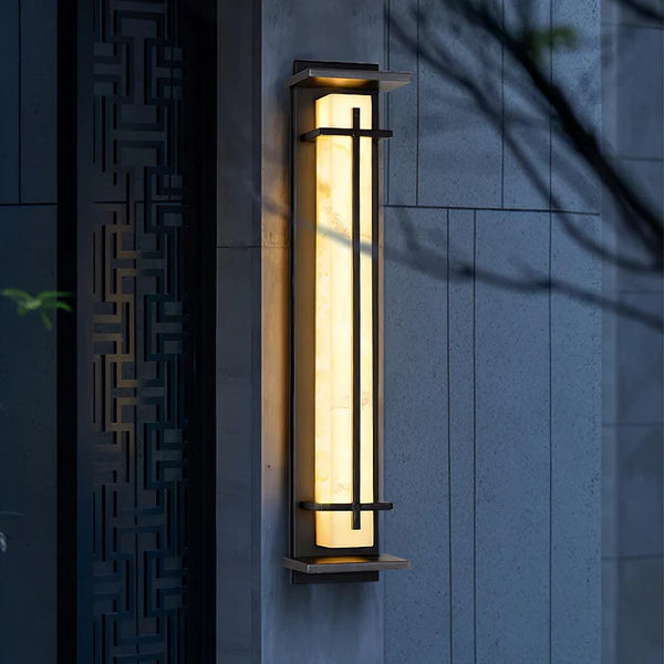 Stainless Steel Outdoor Wall Light Alabaster Look | Raylux