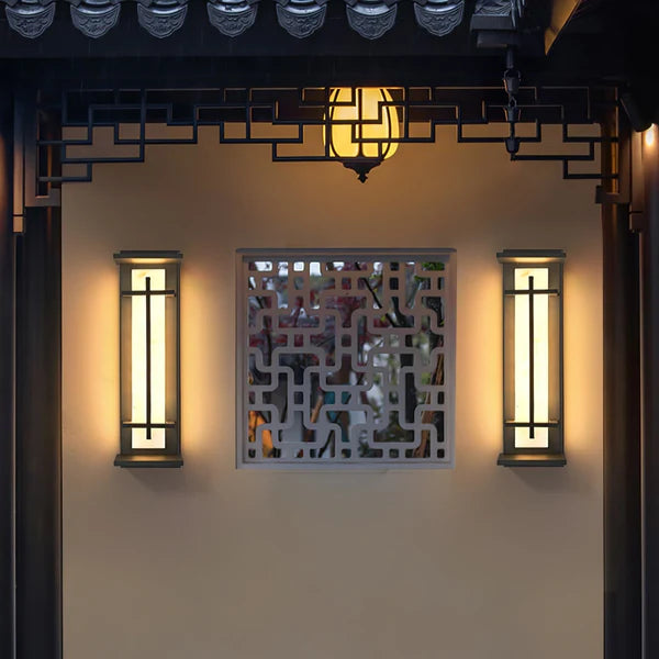 Stainless Steel Outdoor Wall Light Alabaster Look | Raylux