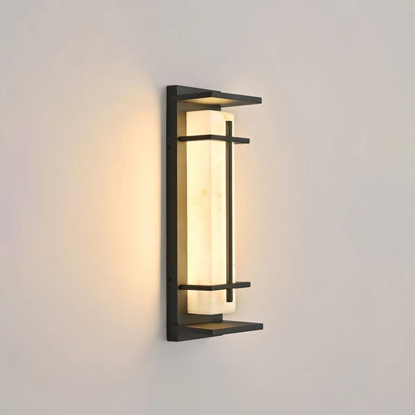 Stainless Steel Outdoor Wall Light Alabaster Look | Raylux