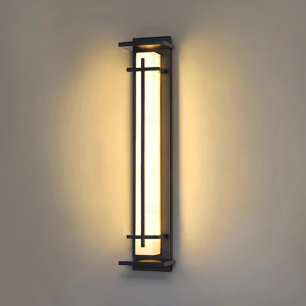 Stainless Steel Outdoor Wall Light Alabaster Look | Raylux