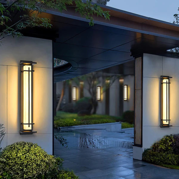 Stainless Steel Outdoor Wall Light Alabaster Look | Raylux