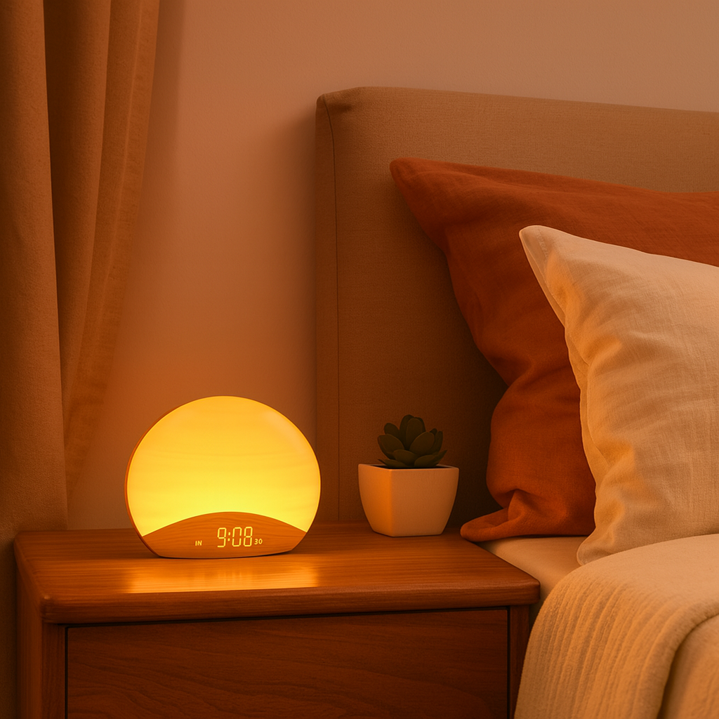 Sunrise Alarm Clock Wooden Wake Up Light Modern Design | Orenza
