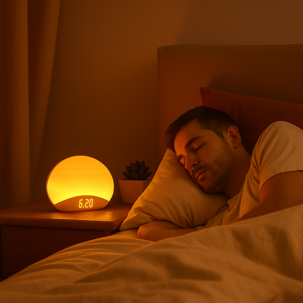 Sunrise Alarm Clock Wooden Wake Up Light Modern Design | Orenza