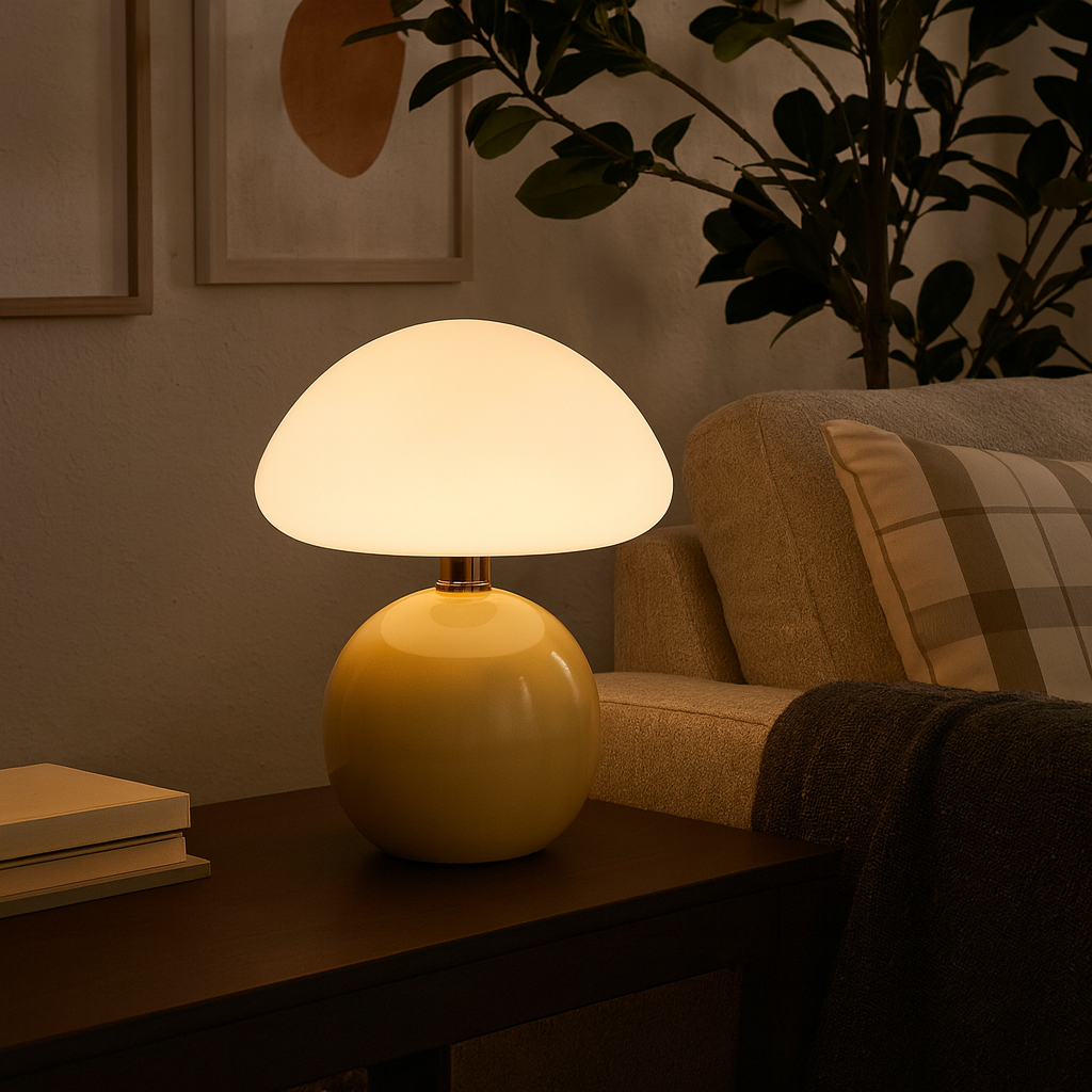 Table Lamp Ceramic Mushroom Style Modern Bauhaus | Luremi