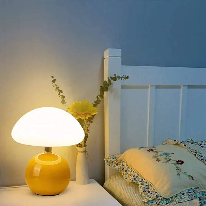 Table Lamp Ceramic Mushroom Style Modern Bauhaus | Luremi