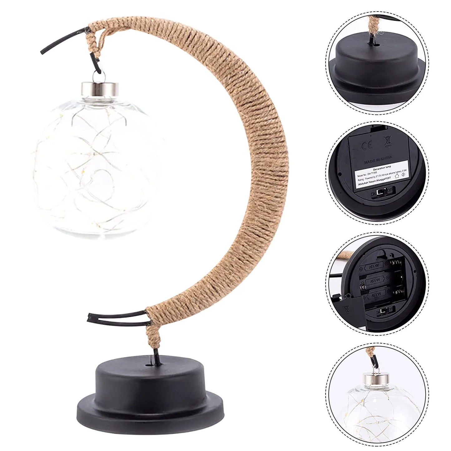 Table Lamp Crescent Moon with LED Sphere Design | Lunira