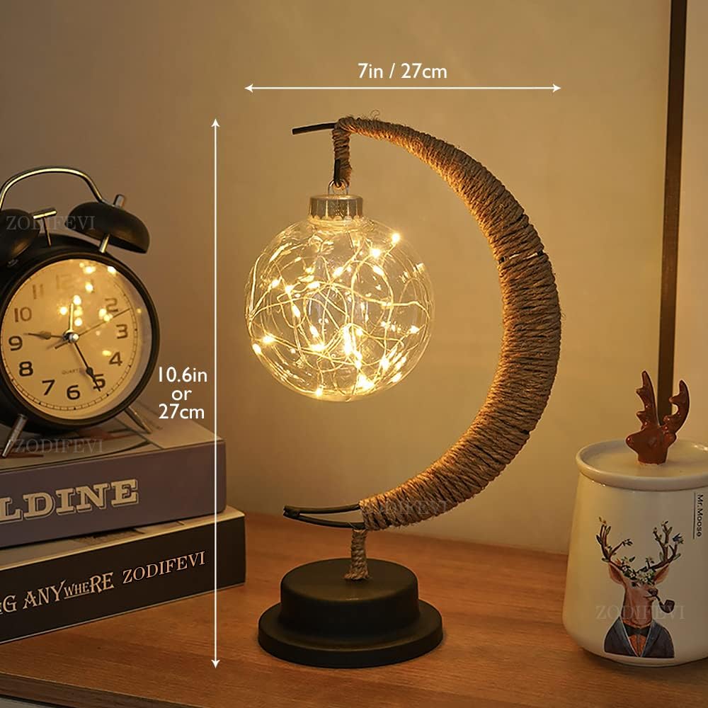 Table Lamp Crescent Moon with LED Sphere Design | Lunira