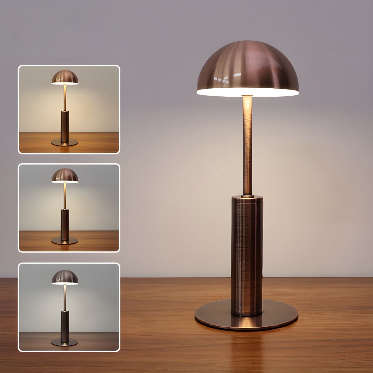 Table Lamp Metal Dome Shade Modern Bedroom | Solvani