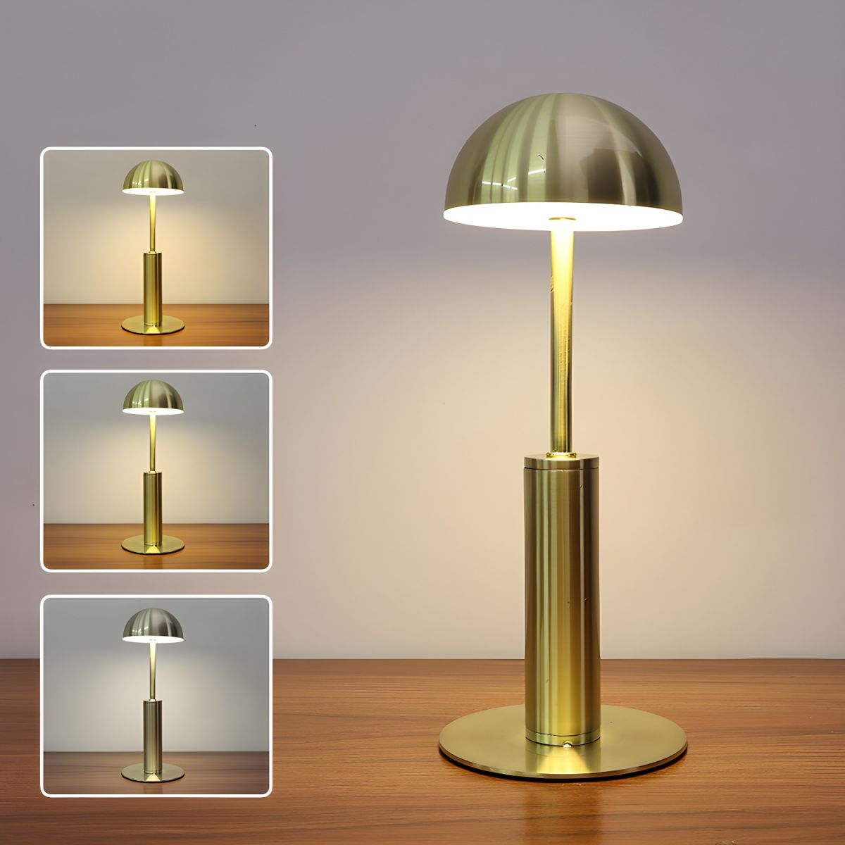 Table Lamp Metal Dome Shade Modern Bedroom | Solvani