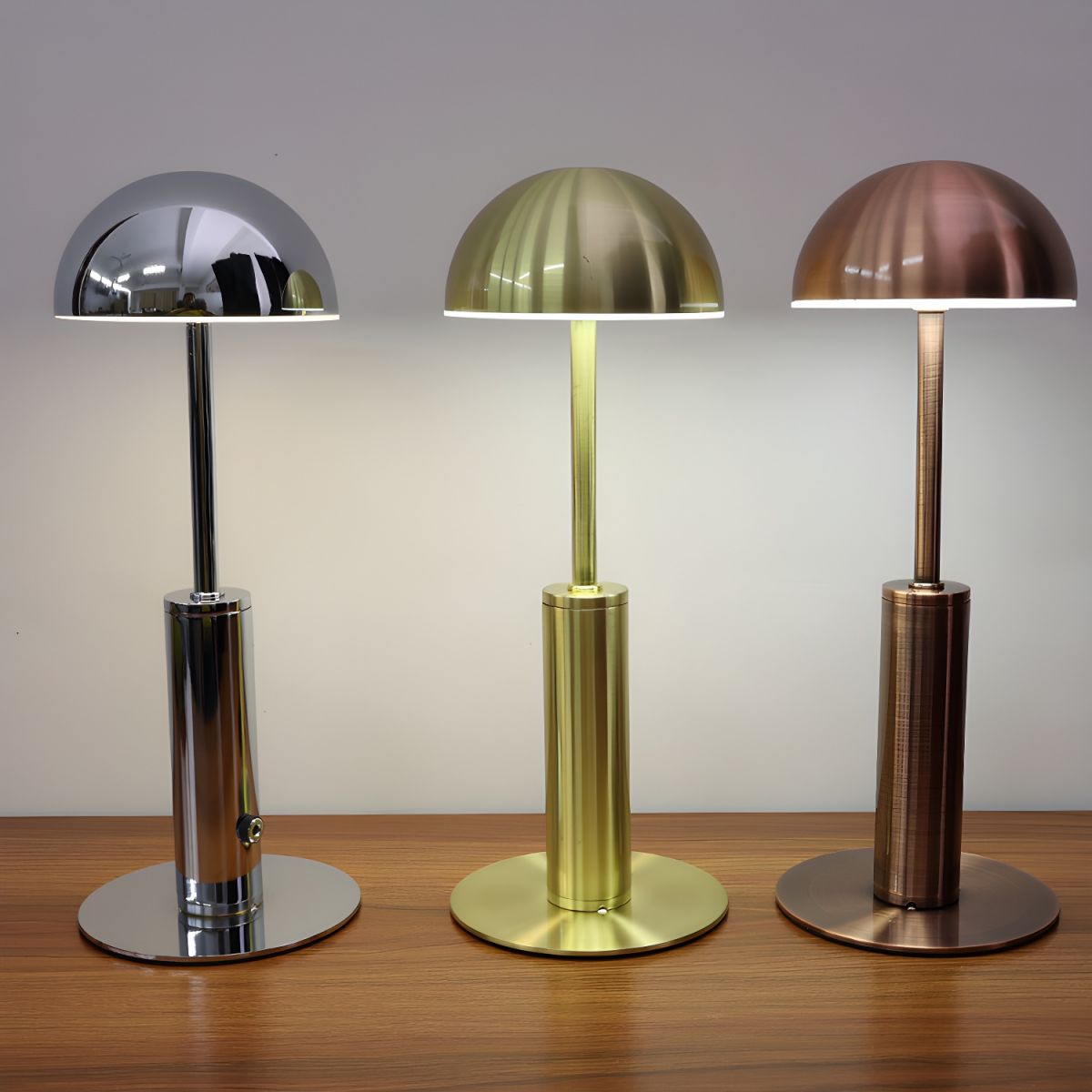 Table Lamp Metal Dome Shade Modern Bedroom | Solvani