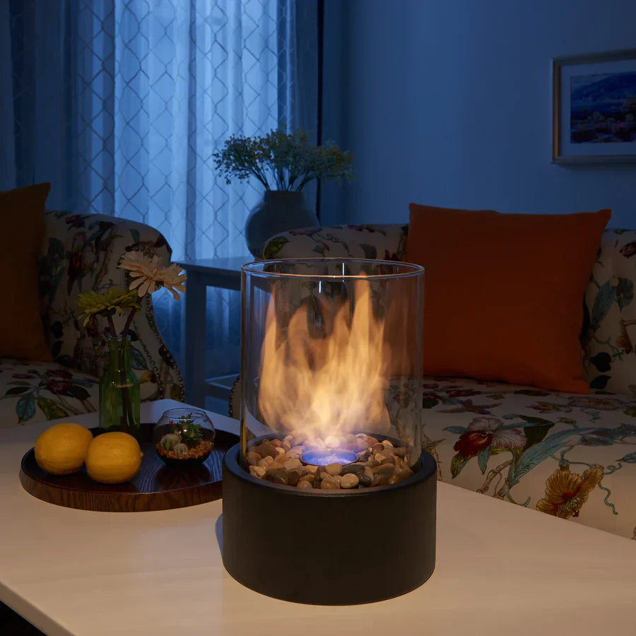 Table Lamp Metal Flame Effect Modern Accent | Renlar