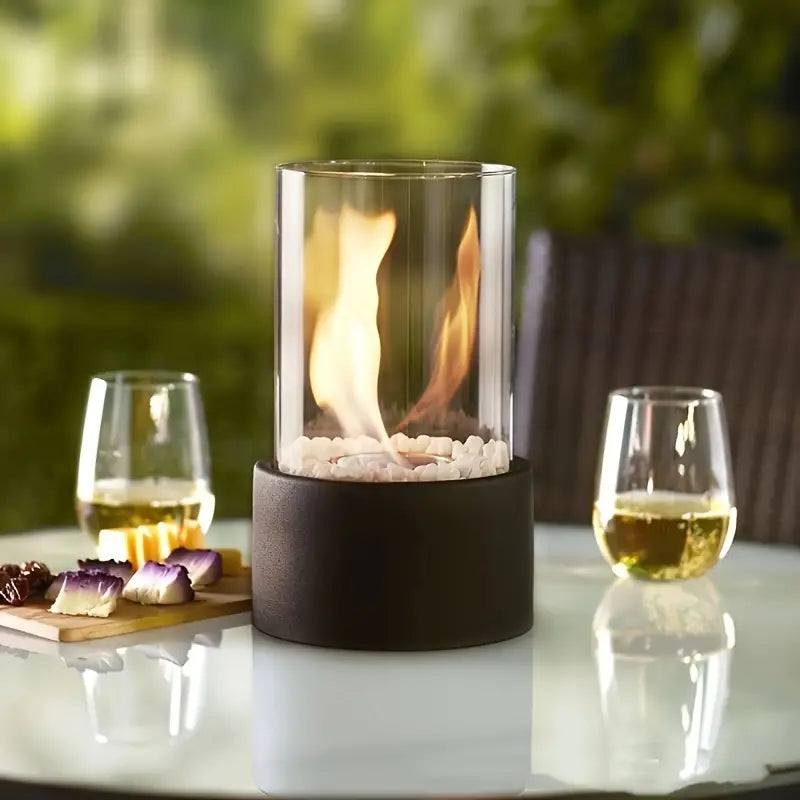 Table Lamp Metal Flame Effect Modern Accent | Renlar
