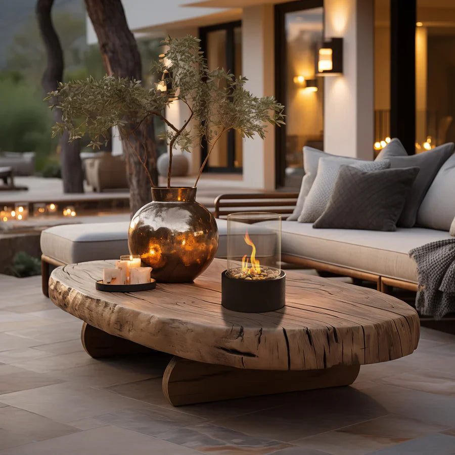 Table Lamp Metal Flame Effect Modern Accent | Renlar