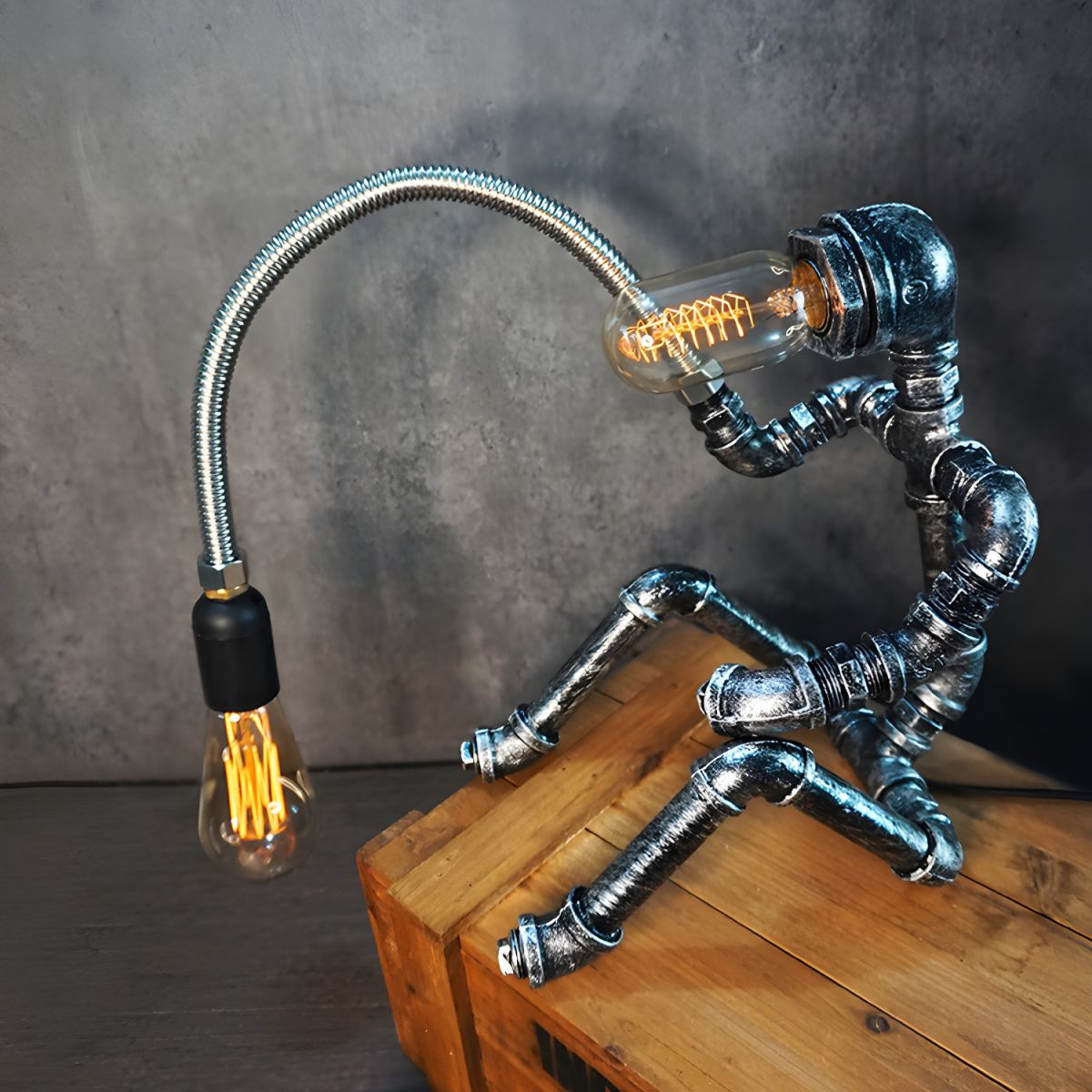 Table Lamp Metal Industrial Steampunk Design | Rovinek