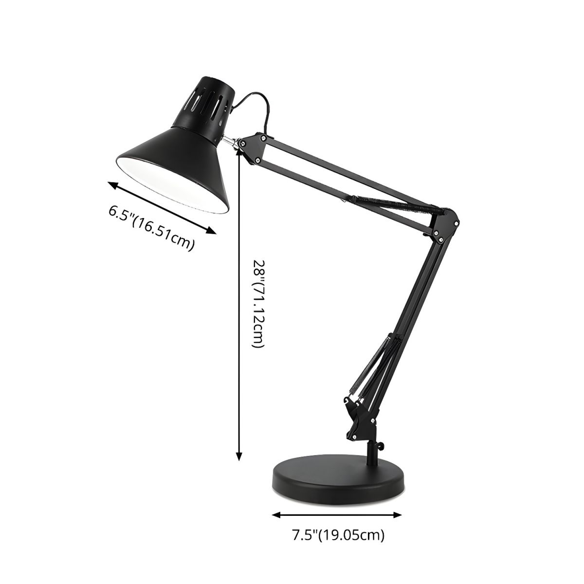 Table Lamp Nordic Style with Metal Cone Shade | Rovano