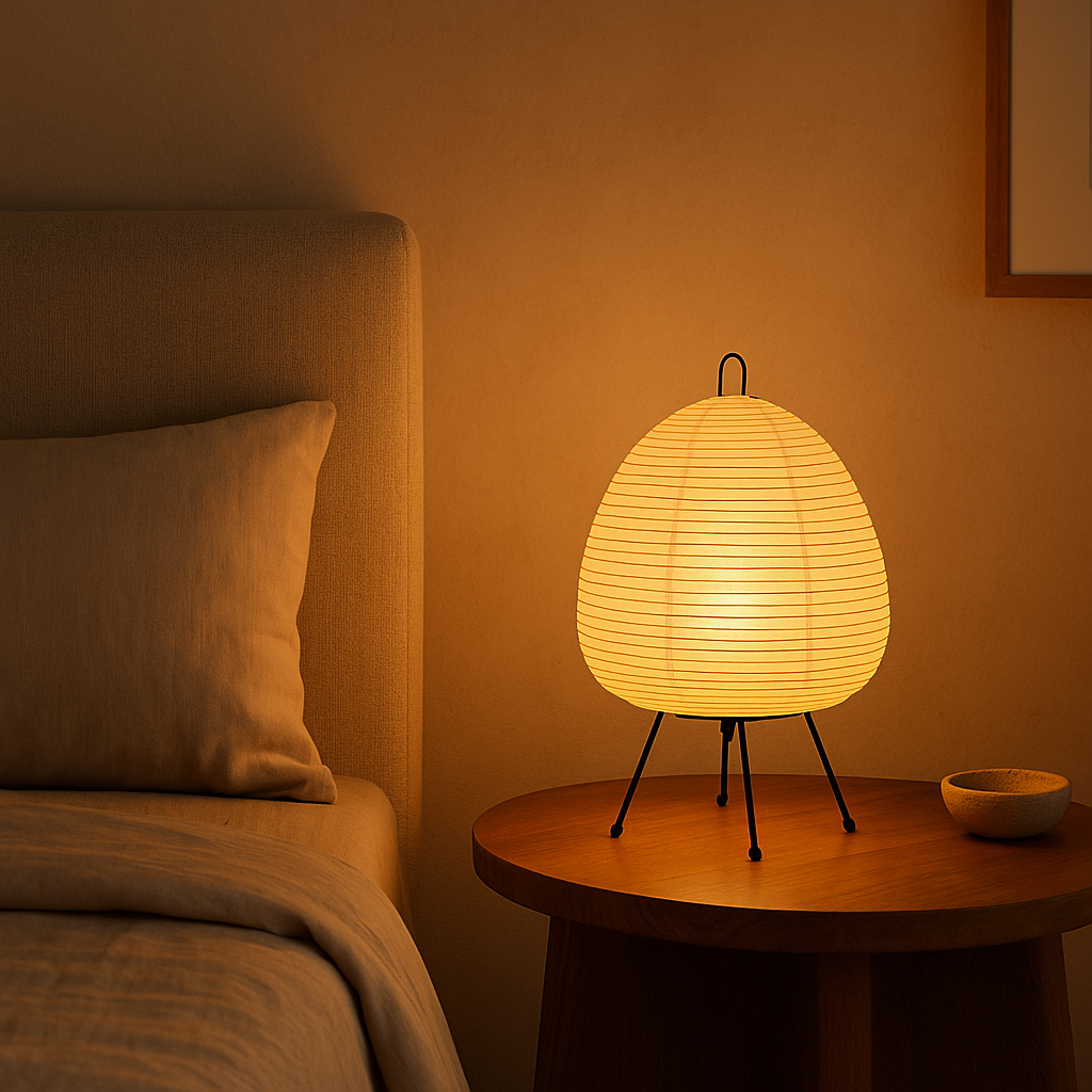 Table Lamp Rice Paper Wabi-Sabi Japanese Style | Favira