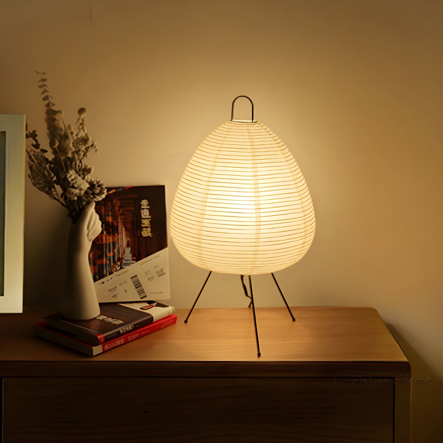 Table Lamp Rice Paper Wabi-Sabi Japanese Style | Favira
