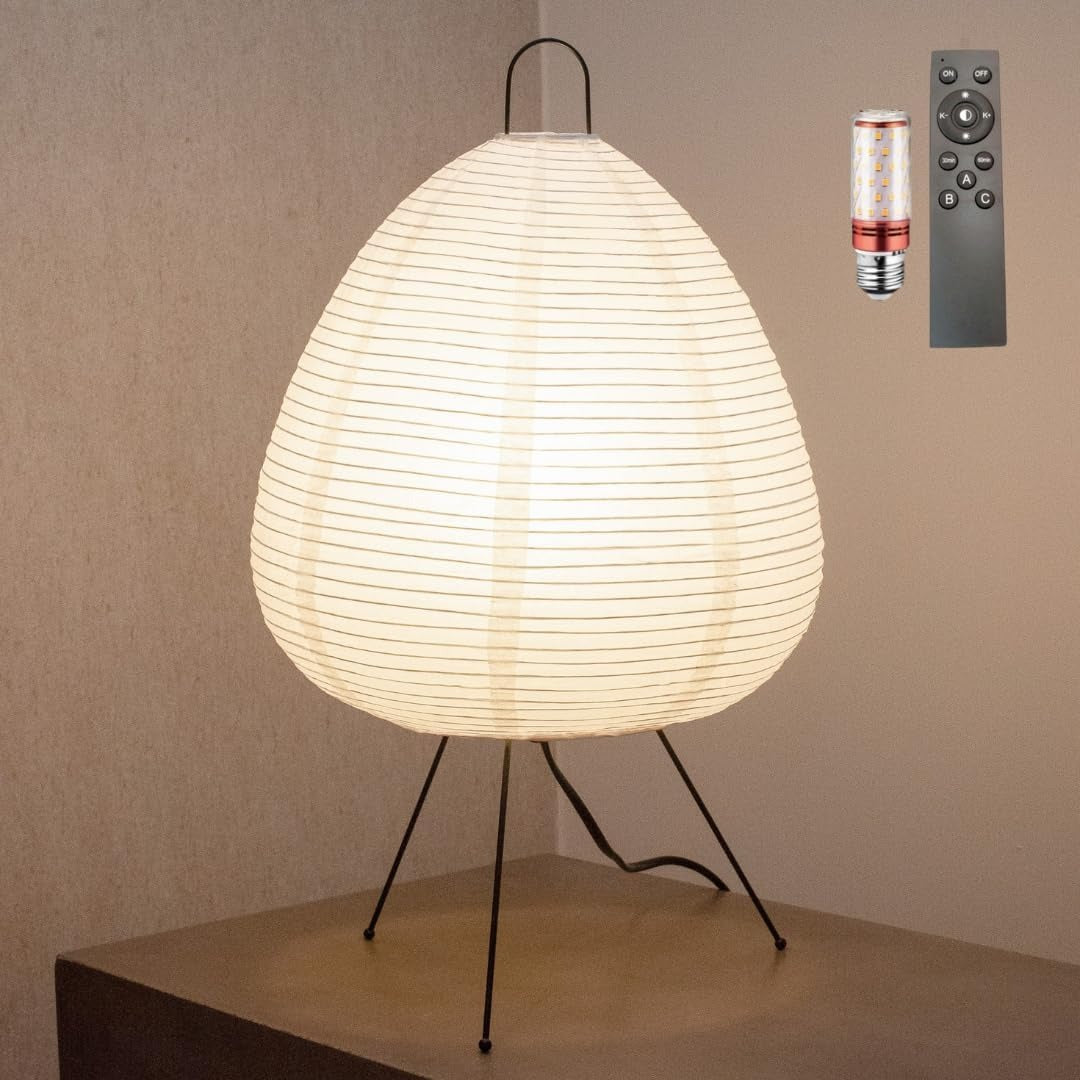 Table Lamp Rice Paper Wabi-Sabi Japanese Style | Favira