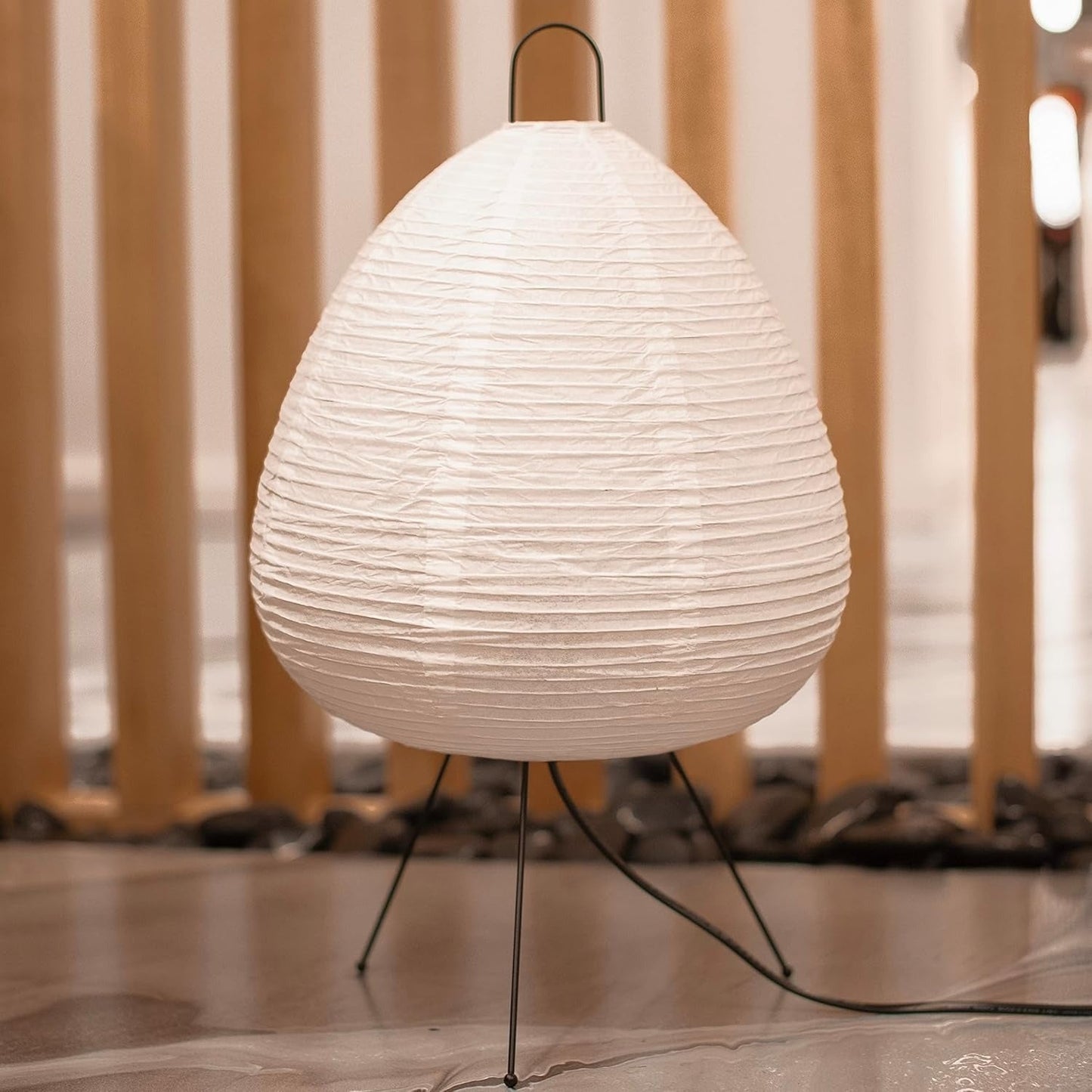 Table Lamp Rice Paper Wabi-Sabi Japanese Style | Favira